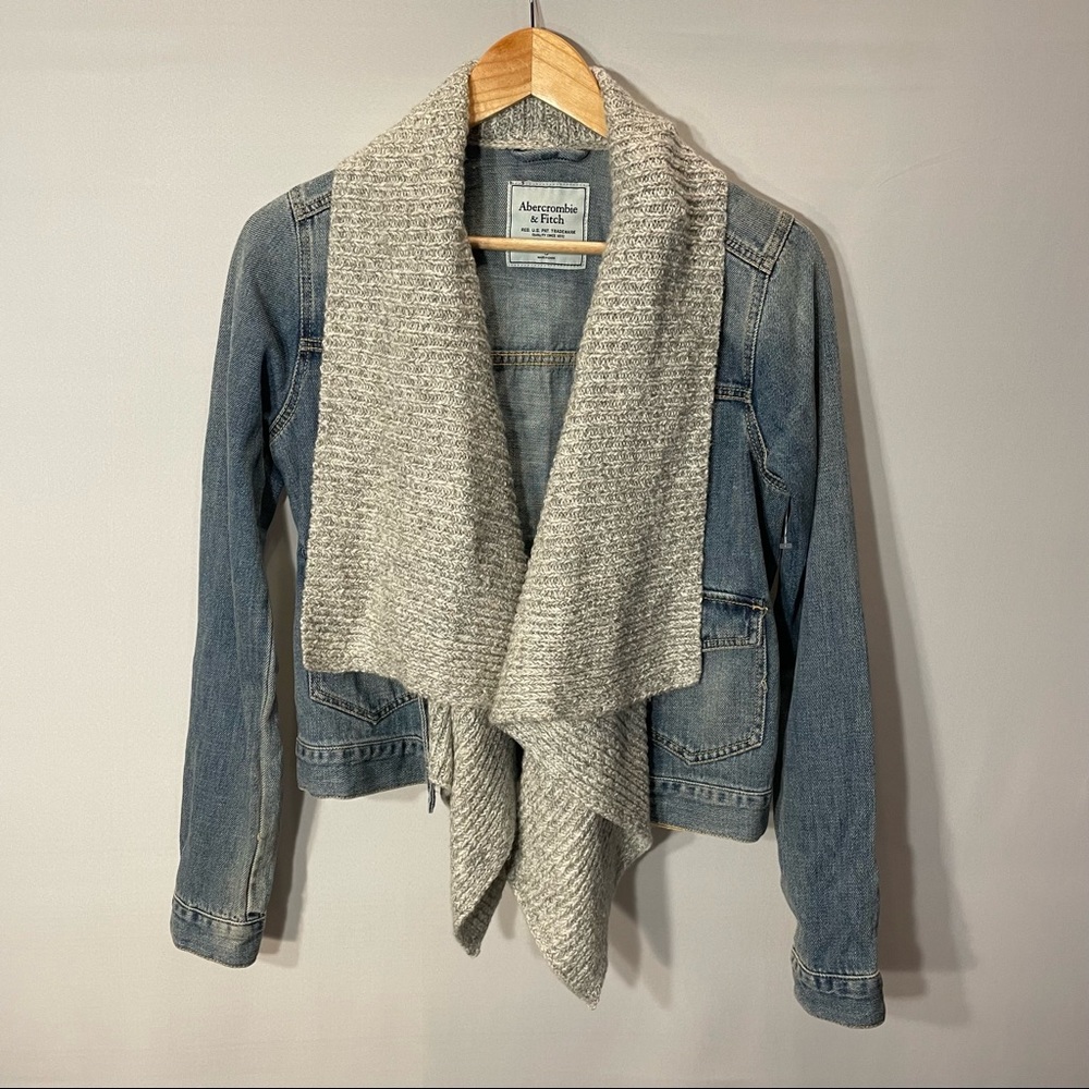 Abercrombie & Fitch Hybrid Open Front Jean Jacket/Sweater Size S (juniors)